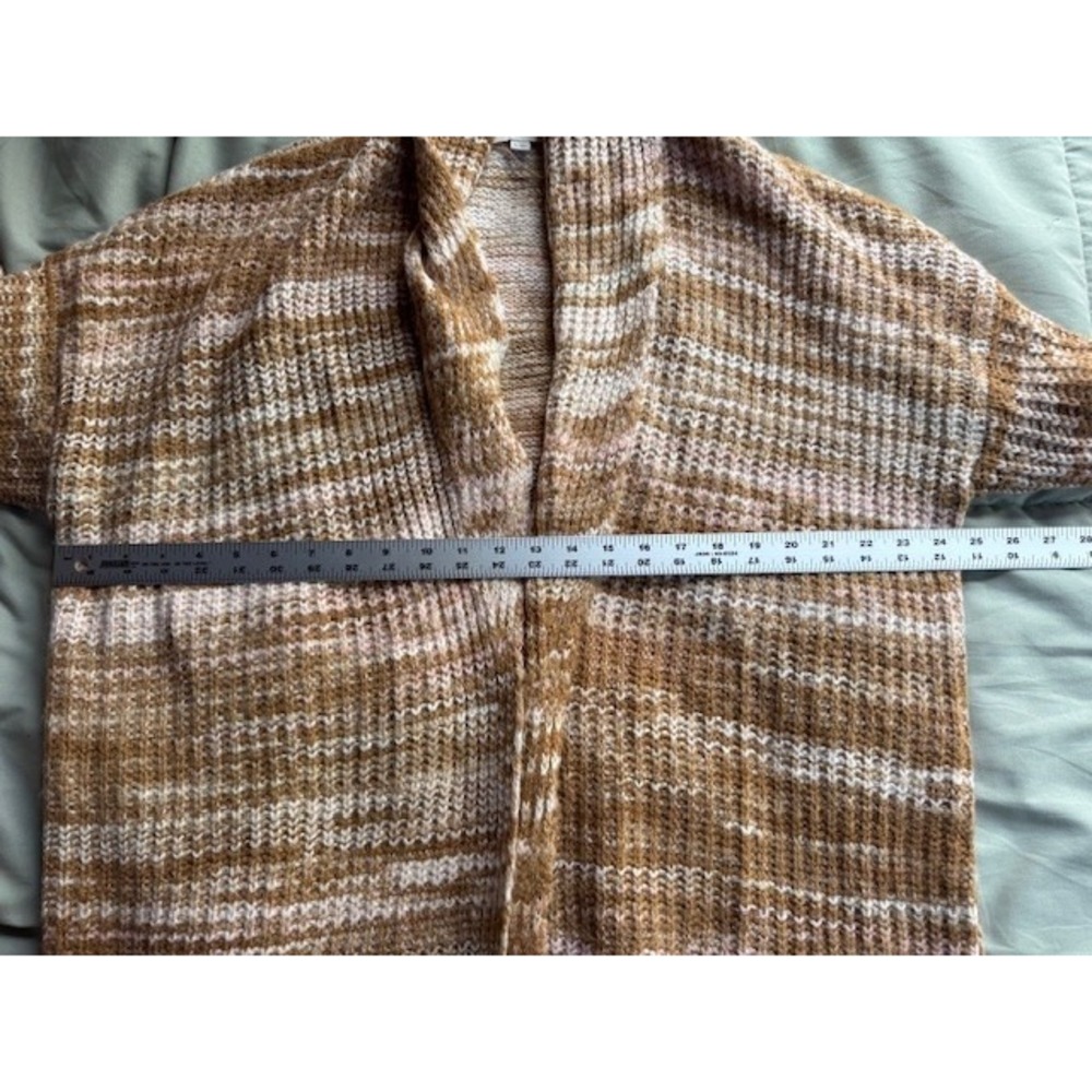 Loft Outlet Marled Shawl Collar Cardigan Sweater Long Line Brown XL Granny - Picture 8 of 11